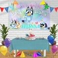 thumbnail image 1 of Bluey 3 Birthday Banner Personalized Party Backdrop Decoration 60 x 44 Inches, 1 of 1