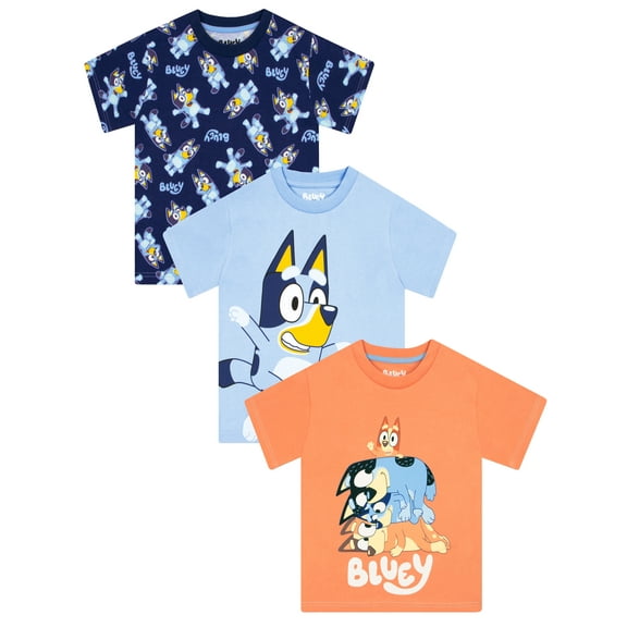 Bluey 3 Pack Boys T-Shirts Multicolor Sizes 2T-8