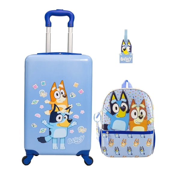 Bluey 3 Piece Luggage & Backpack Set With Luggage Tag
