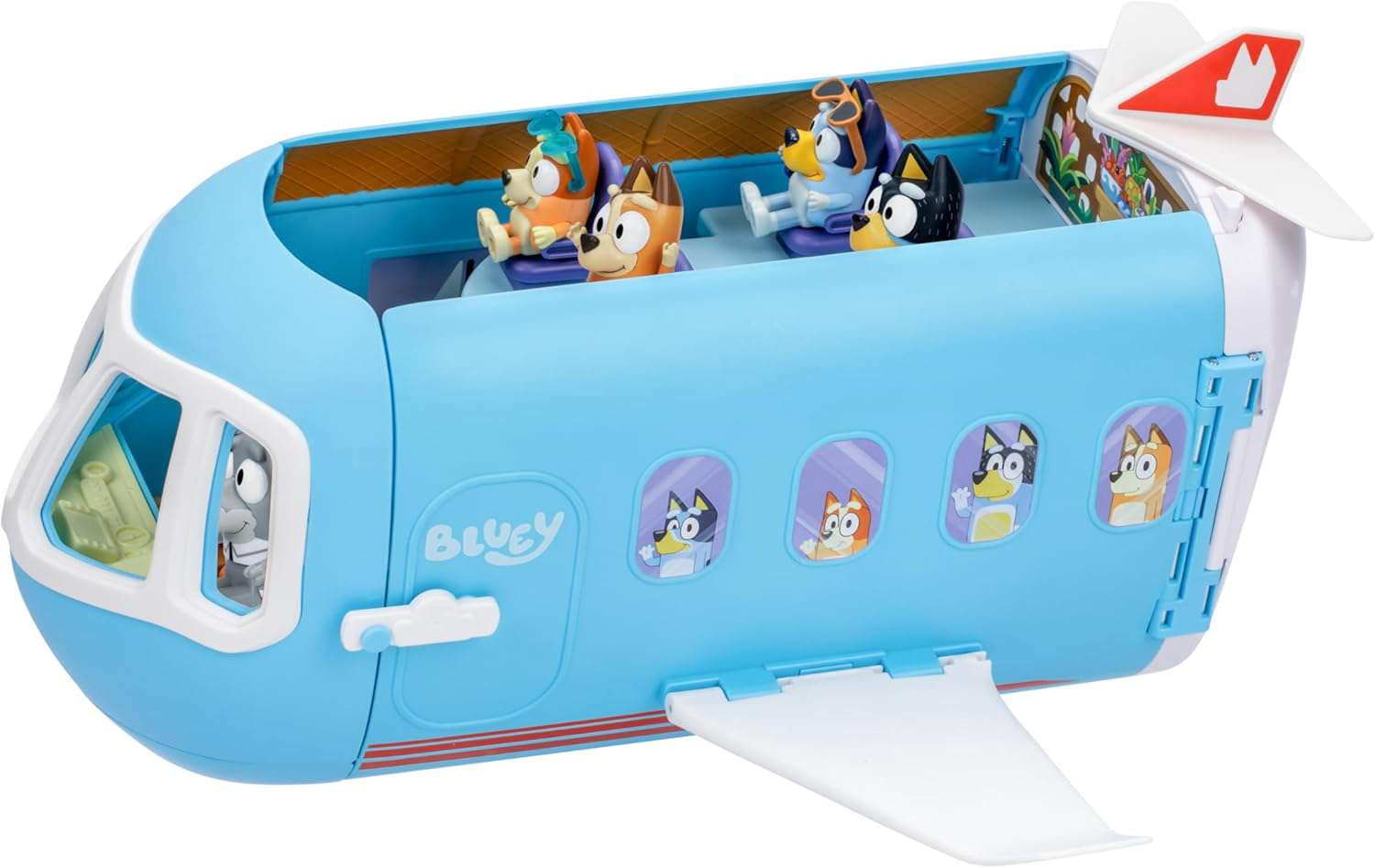 Bluey 3-in-1 Transforming Blue Plastic Airplane Playset