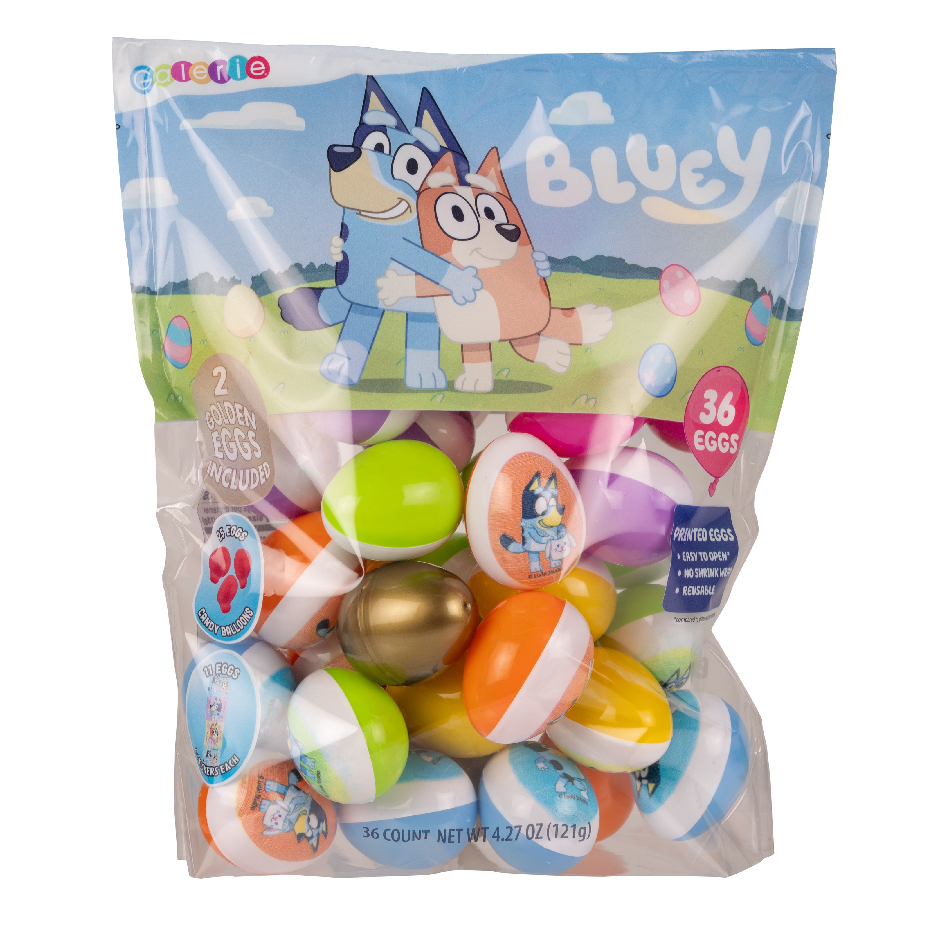 Bluey36CountEggHuntBagwithCandyandStickers,4.27oz