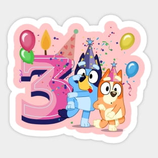 Bluey 3Nd Birthday Sticker Bluey Stickers For Kids, Bluey Stickers ...
