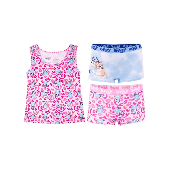 Character Toddler Girl Tank Top and Boyshorts Underwear Set, 3-Piece, Sizes 2T-4T