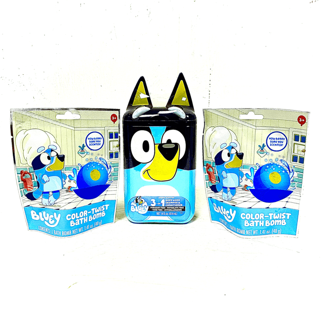 Bluey 3in1 Body Wash Shampoo Conditioner & Color Twist Bath Bombs 3 ...