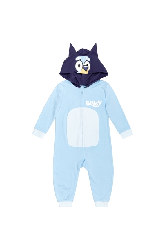 4 T Jersey Cotton Polyester Toddler Boys Zip Up Cosplay Coverall, Blue