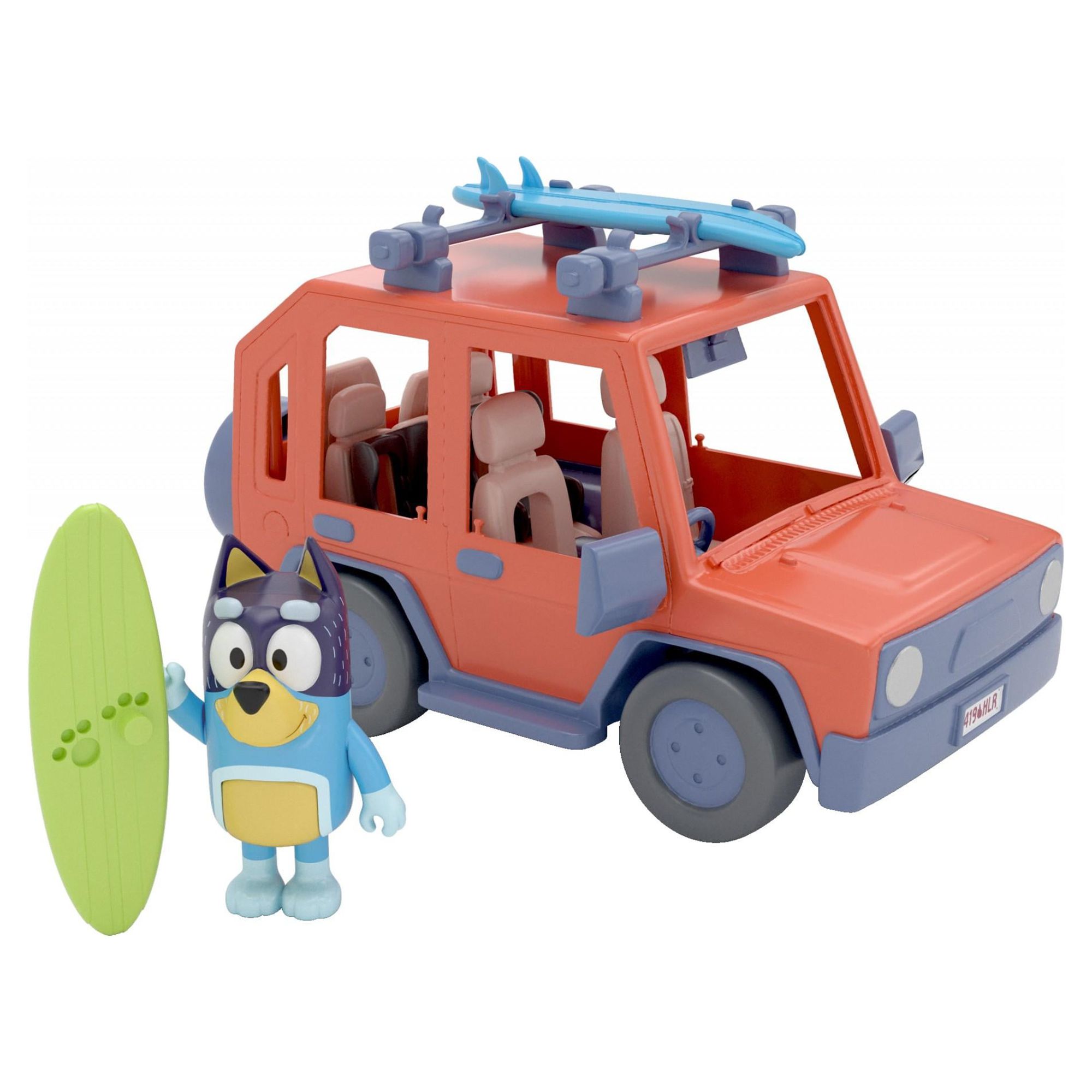 Bluey, 4-Wheel-Drive Family Vehicle, with 1 Figure and 2 Surfboards, Toddler Toy - image 1 of 13