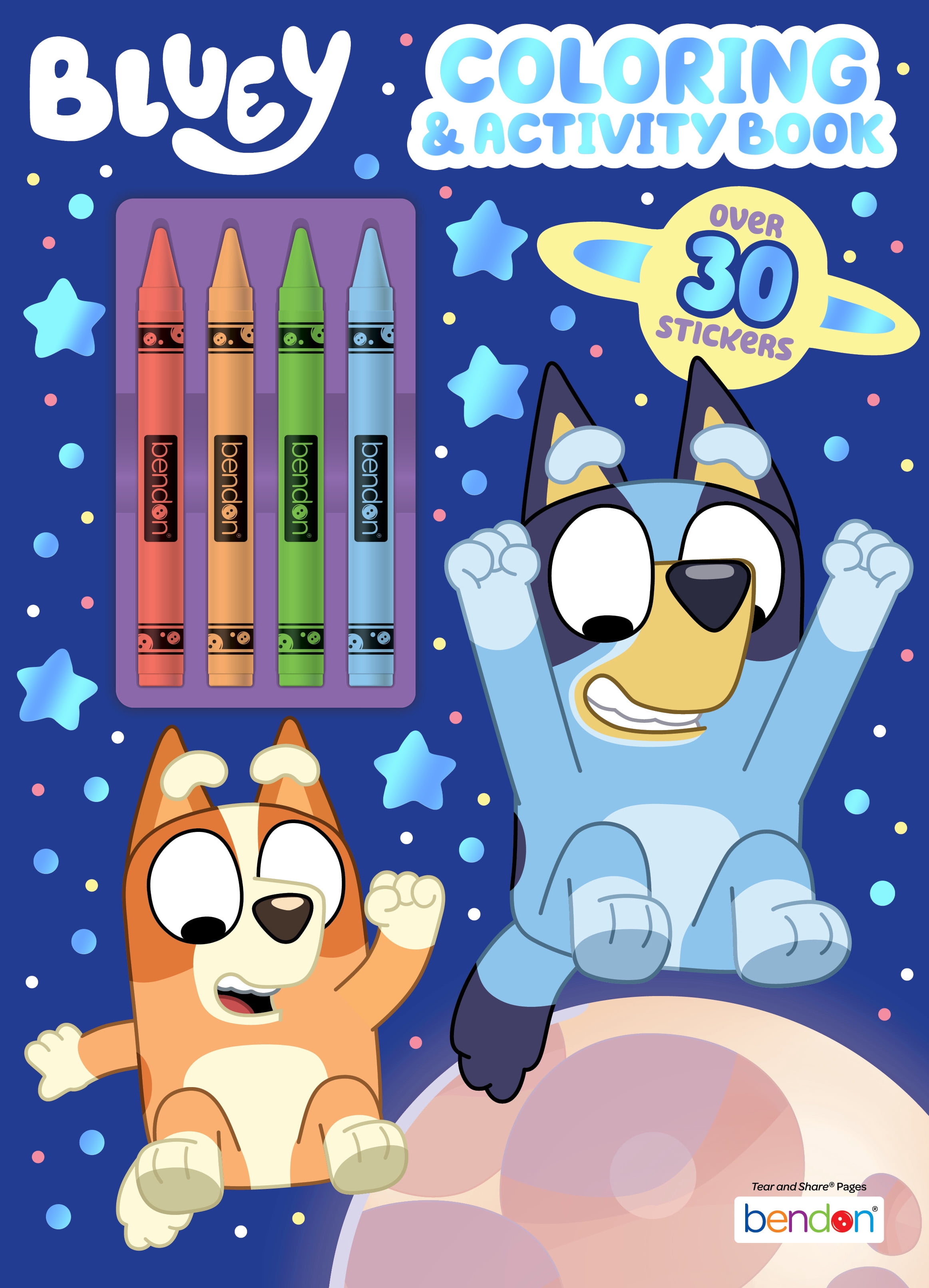 Bluey 48-Page Coloring Book with 4 Crayons, Paperback by Bendon