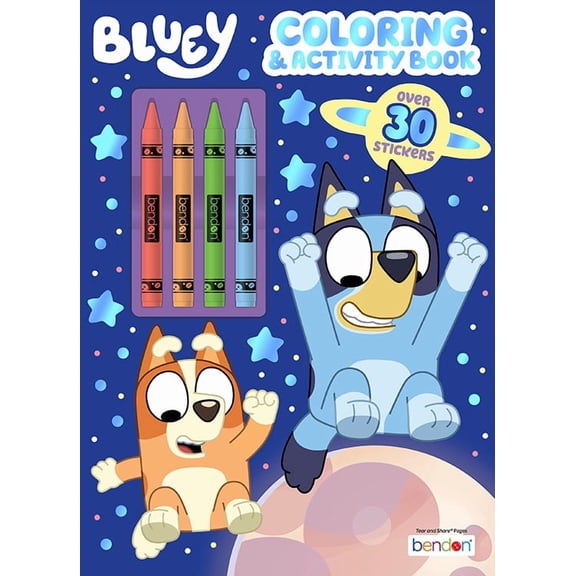 Bluey 48-Page Coloring and Activity Book with Crayons, by Bendon