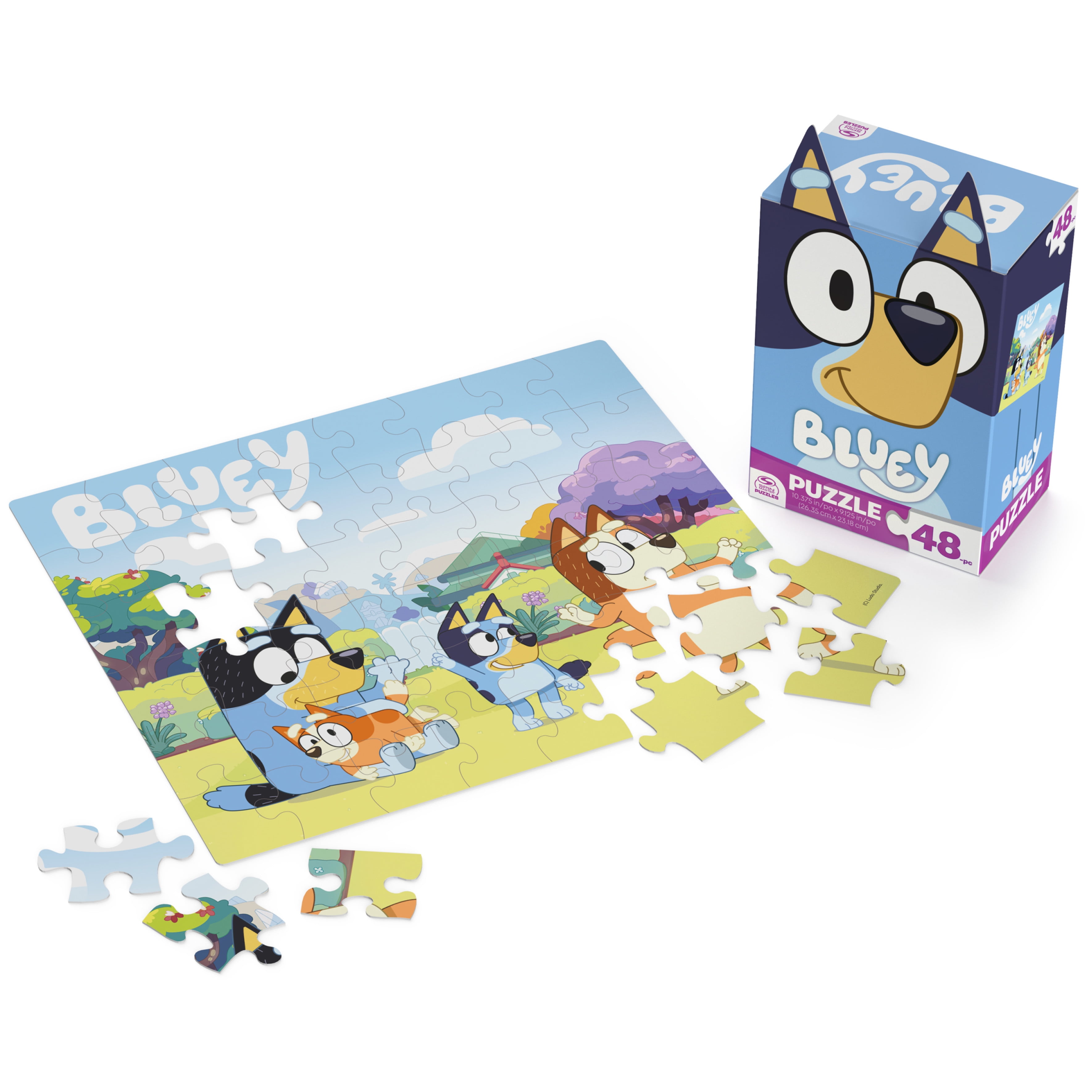 bluey games bluey premier 48 pc puzzle set for kids - bluey party supplies  bundle with 1