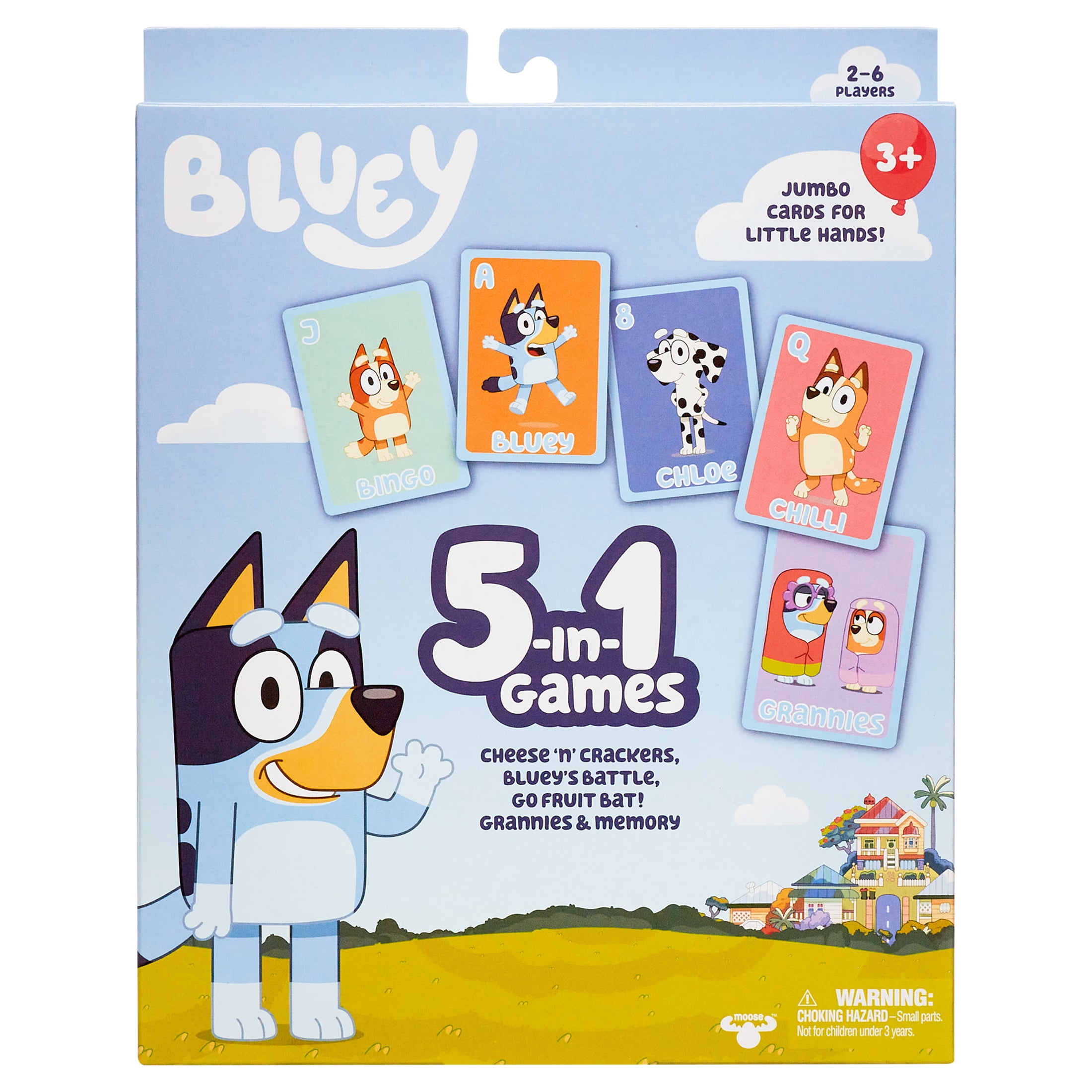 Bluey 5 in 1 Games Set, Cheese 'N' Crackers, Bluey's Battle, Go Fruit Bat!, Grannies & Memory