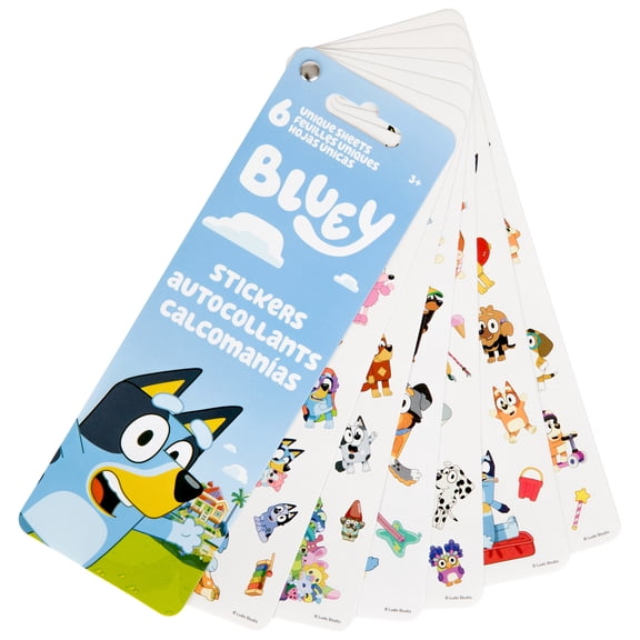 Bluey 6-Page Plastic Stickers, 6 Count