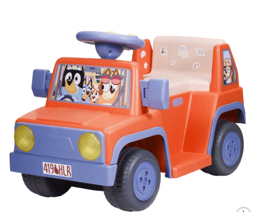 Blue and Red 6V Ride-On SUV for Toddlers