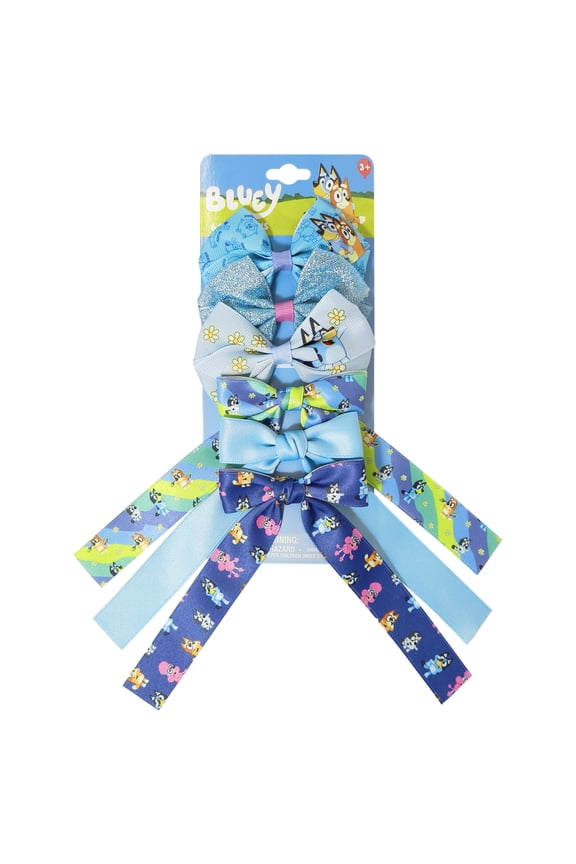 6 pack Hair Bows, Multicolor