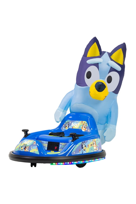 Open Box Bluey 6V ImaginAir Ride-On Bumper Car with Inflatable Character