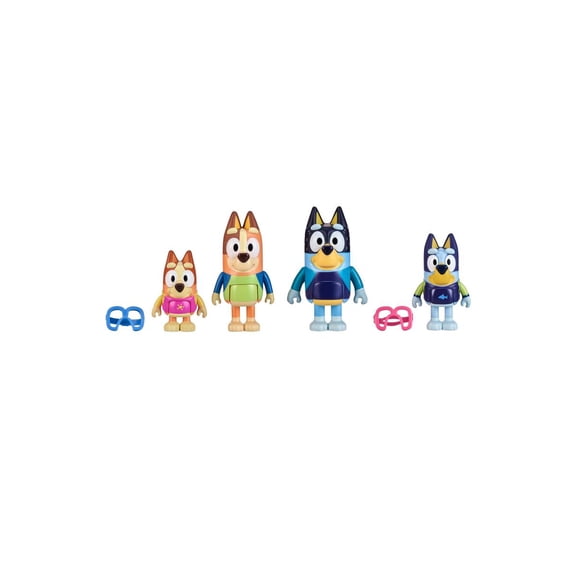 Bluey 8-Pack Figure Increditoyz Gift Set - Family Beach Day and Bluey & Family Bundle With Bluey Plush Included