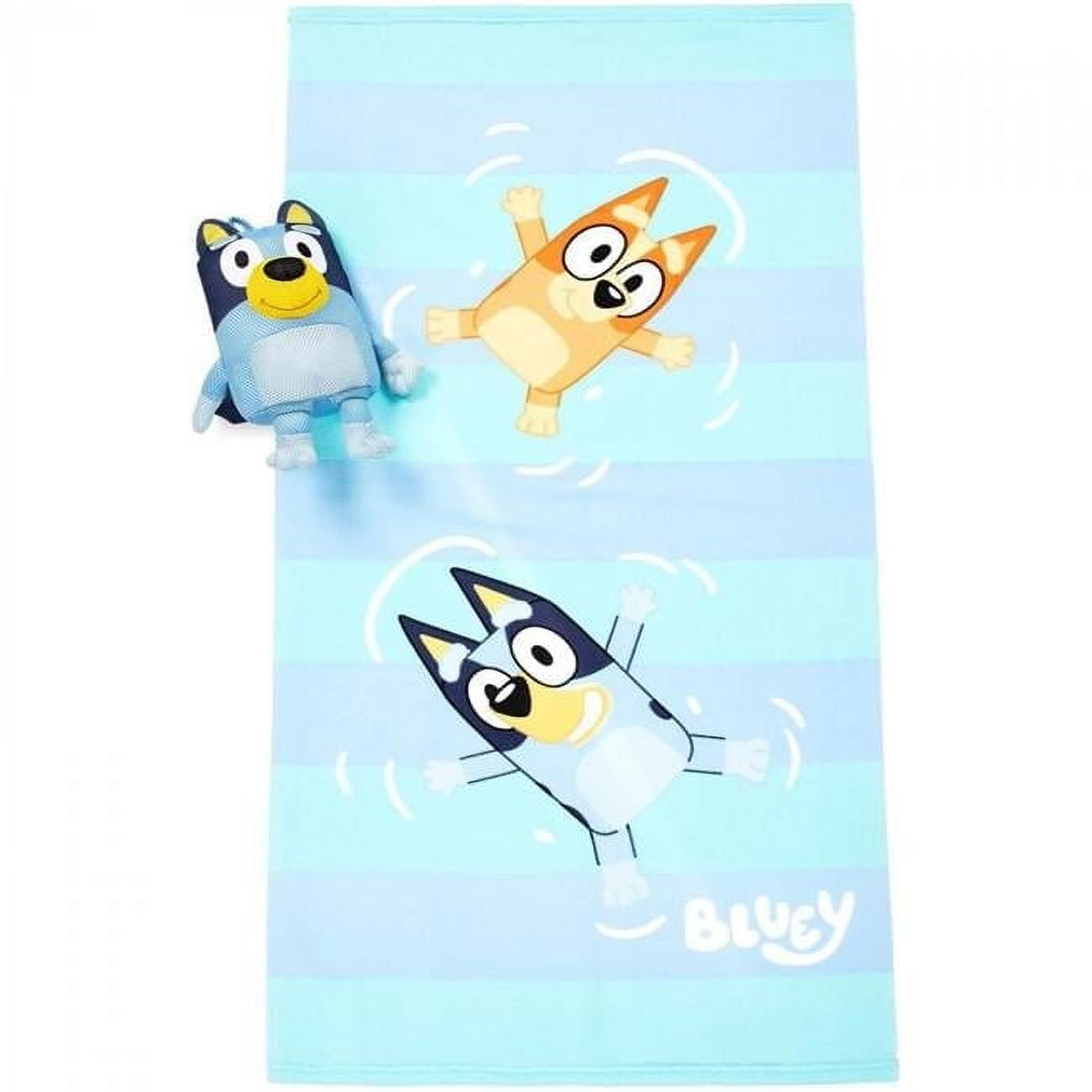 Bluey Kids' Cotton and Polyester Bath Buddy and Towel Set