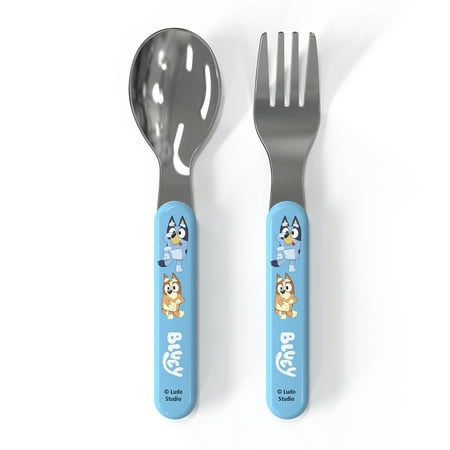 Bluey 874996 Kids Fork & Spoon Dinner Utensils, Blue