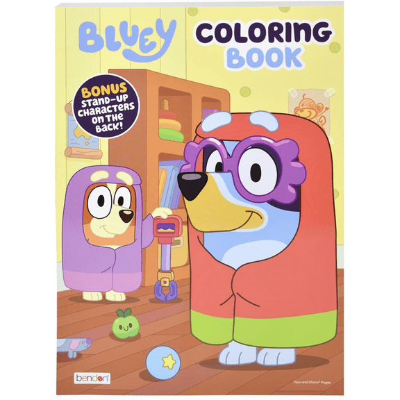 Bluey Advanced Coloring Book, Bonus Stand-Up Characters on the Back- 40 pages