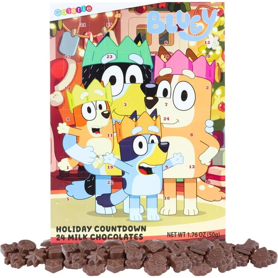 Bluey Advent Calendar, Countdown To Christmas 2023, 24 Days with Chocolate, 1.76 Ounces