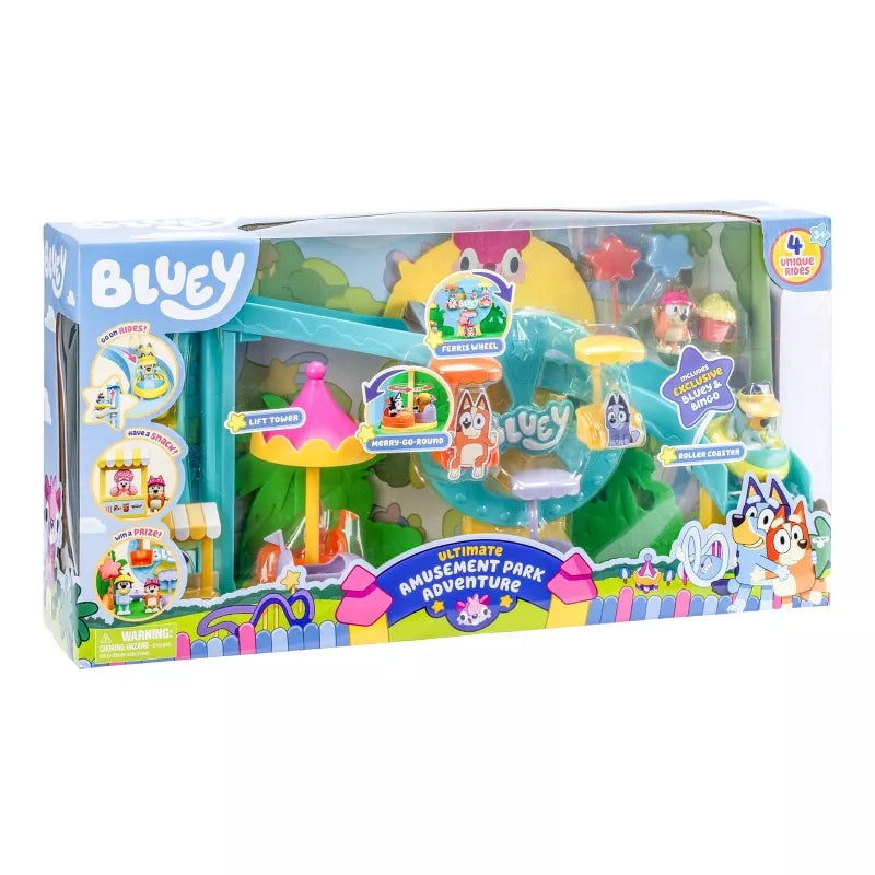 Bluey Amusement Park Playset Plastic Doll Playset for Ages 3