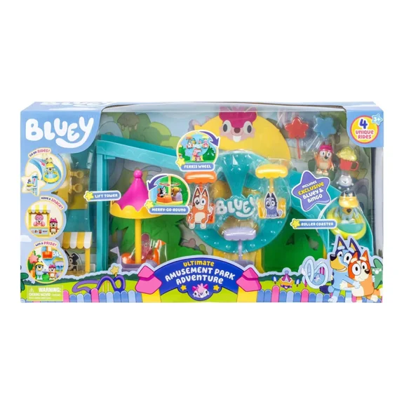 Bluey Amusement Park Playset : Plastic Doll Playset for Ages 3+ Includes