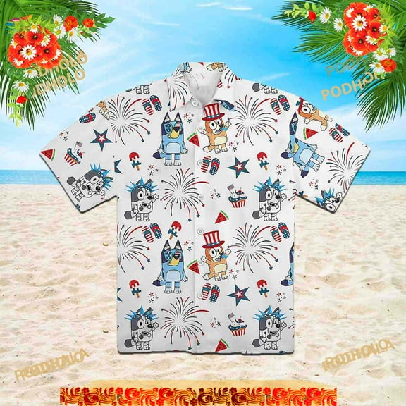 Bluey And Bingo Hawaiian Shirt, Bluey Family Shirt, Bluey Family