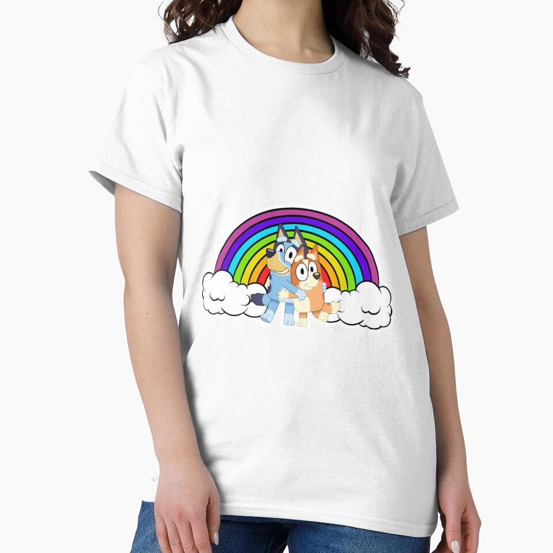 Bluey And Bingo Hug With Rainbow Classic T Shirt Walmart com Bluey And Bingo Hug With Rainbow Classic T Shirt Walmart com