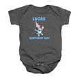 thumbnail image 1 of Bluey And Bingo Lucas Birthday Baby Onesie Bluey Oh Biscuits, Bluey Birthday Boy, Bluey Friends Tees Cute Baby Onesie, BABY BODYSUIT LAT 4424, 1 of 3