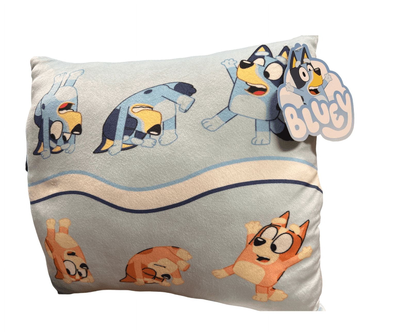 Bluey Aquishy Pillow (Bluey & Bingo)  14in x 14in x 3.5in