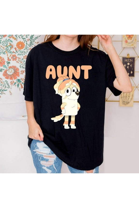 Bluey Aunt shirt, Bluey Uncle shirt, Bluey family shirt, Bluey family, Bluey party, Bluey holiday,Black Color,Size M