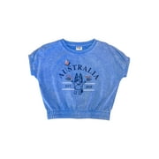 Bluey Australia Girls Embroidered Short Sleeve Graphic Top, Sizes 4-16