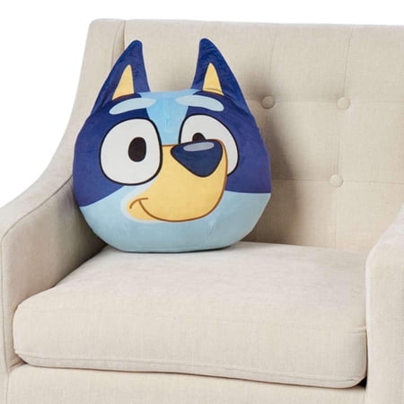 Bluey BBC Round Plush Cloud Pillow, Ultra Soft Plush Entertainment Character Pillow for Kids