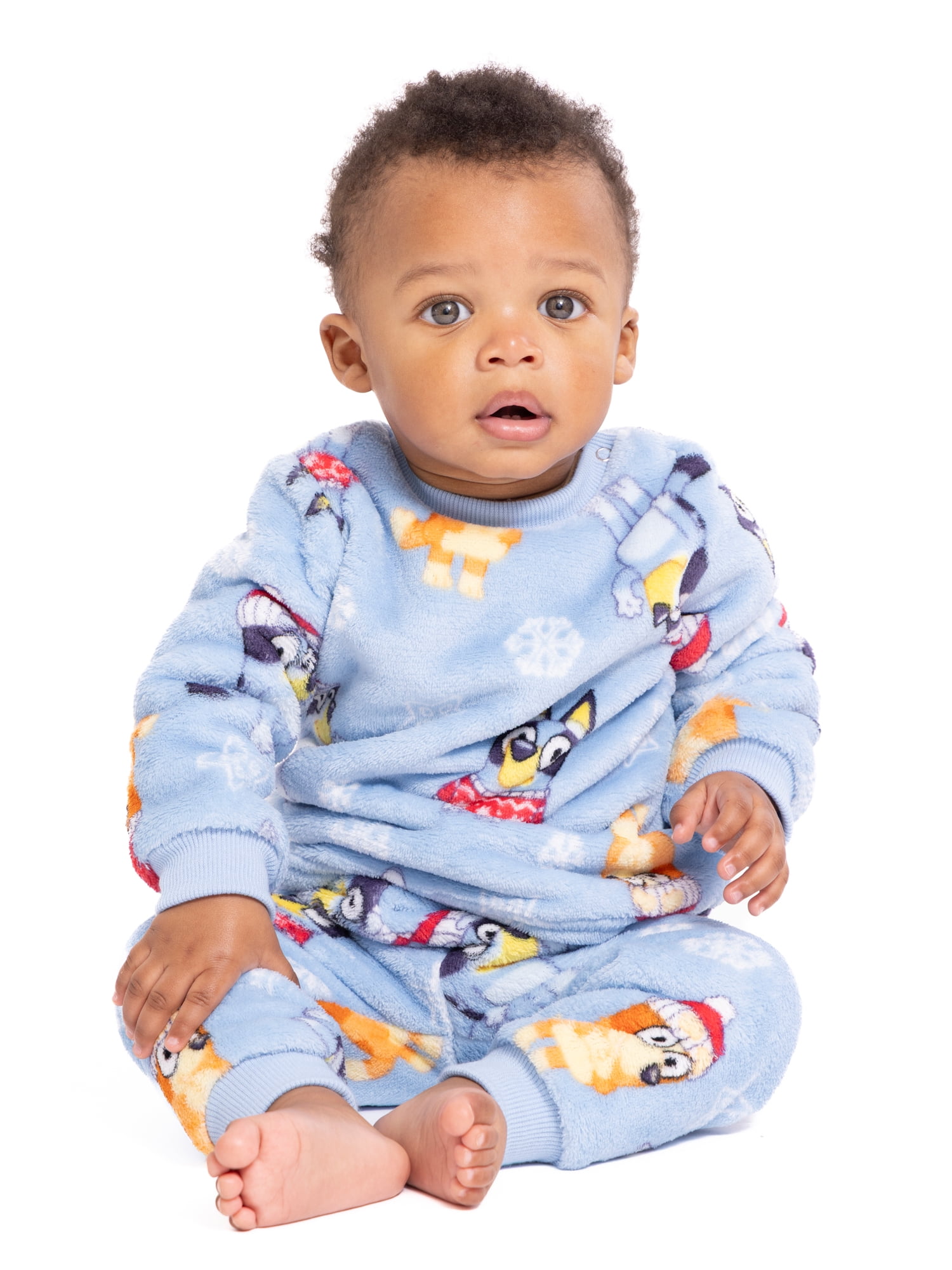 Christmas Bluey Unisex Baby Print Plush Top and Pants Set, 2-Piece, Sizes Newborn-24M