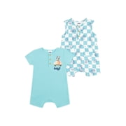 Baby Boy 2 Pack Rompers, Sizes 0/3 Months-24 Months