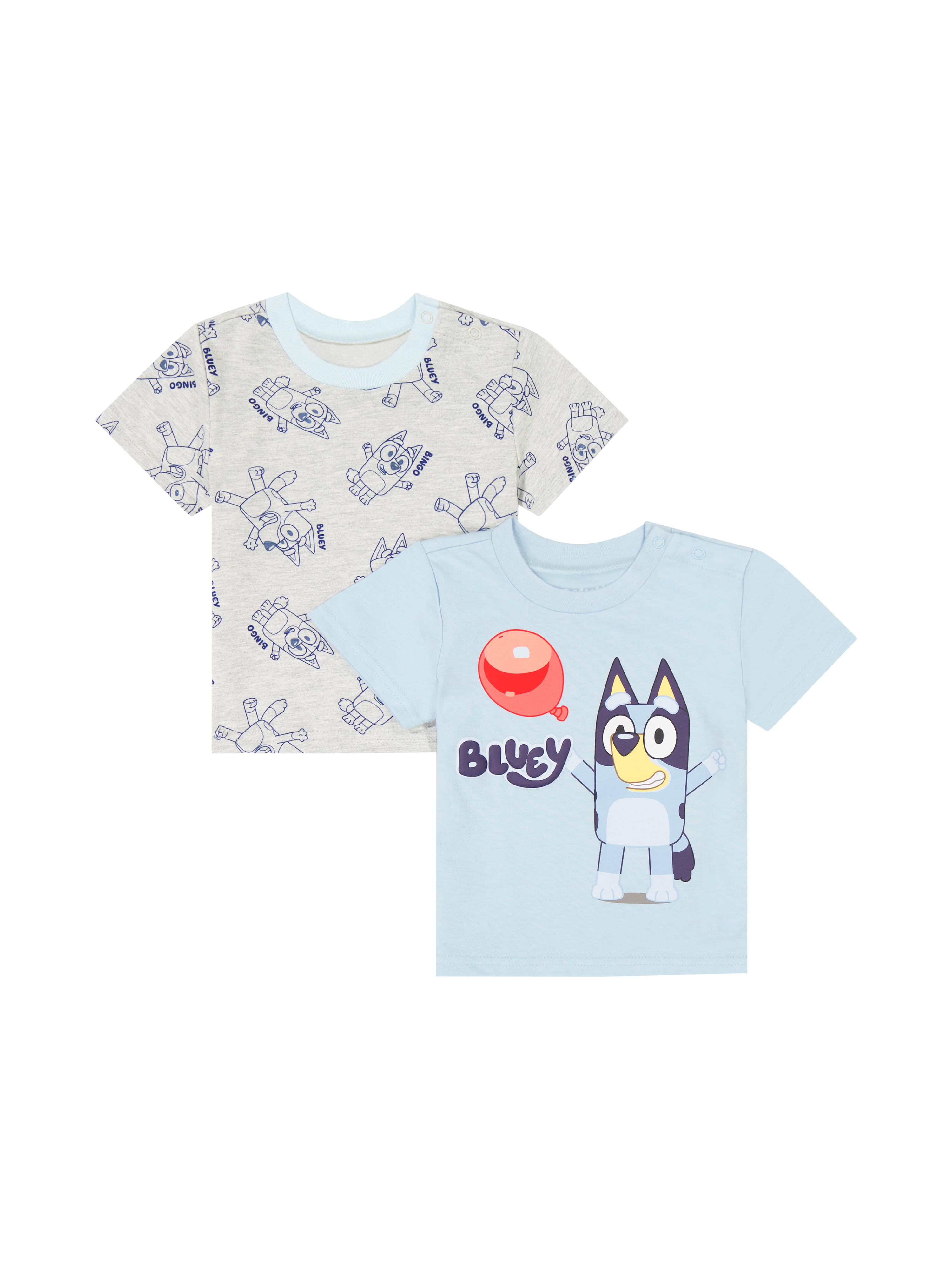 Bluey Baby Boy 2 Pack Short Sleeve Tee Shirts, Sizes 0/3 Months-24 Months