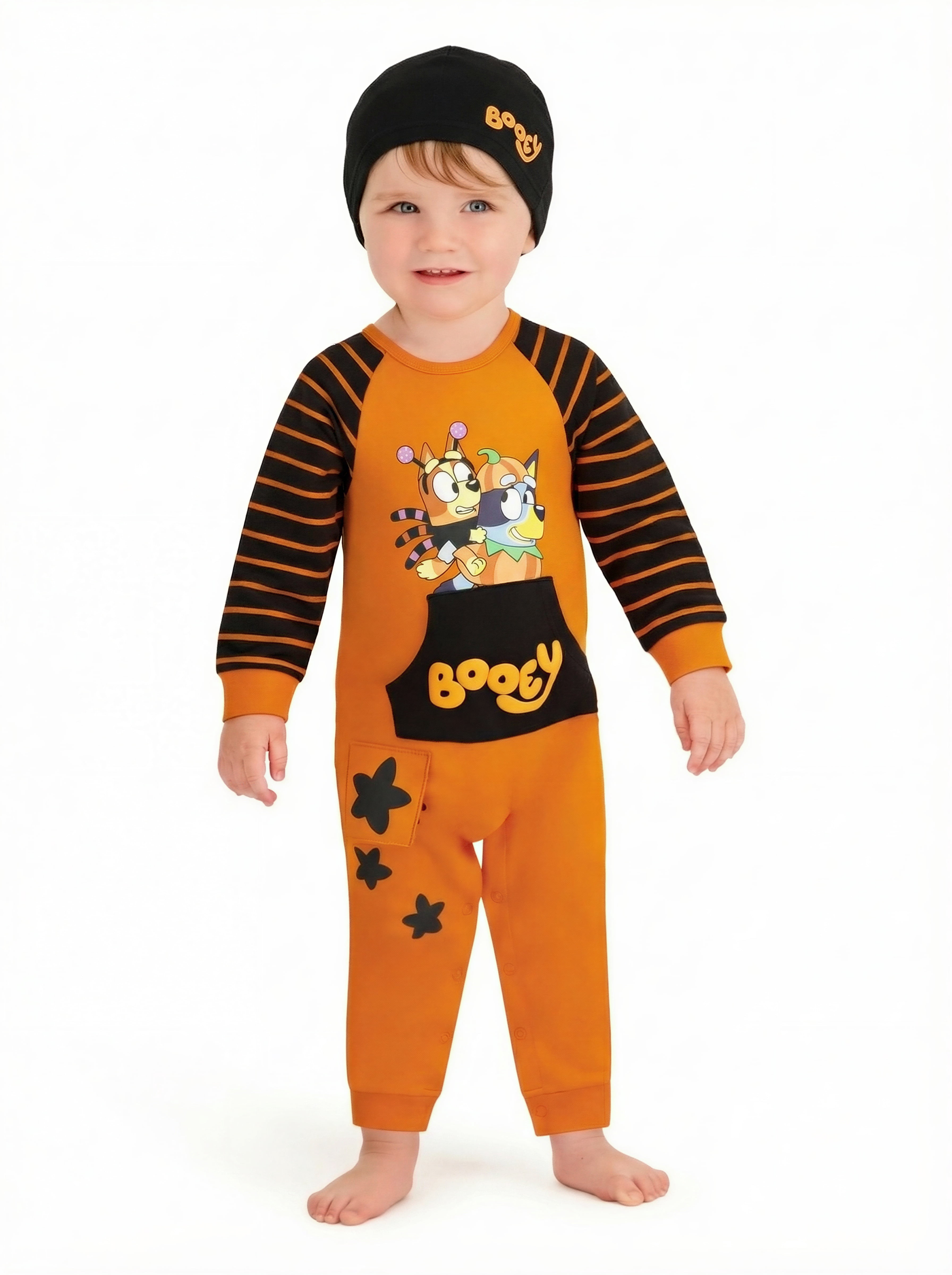 Bluey Baby Boy Long Sleeve Coverall & Hat, Sizes 0-24 Months
