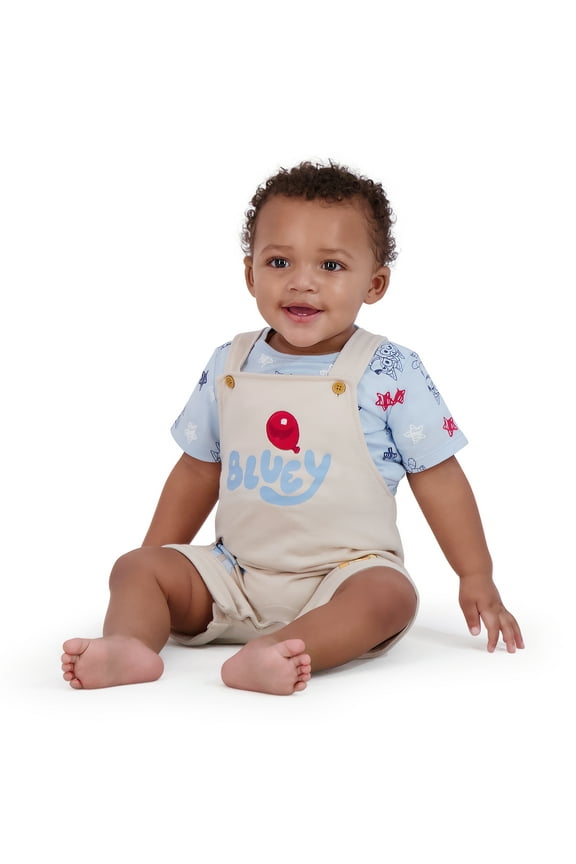 Bluey Baby Boy Shortall Set, Sizes 0/3 Months-24 Months