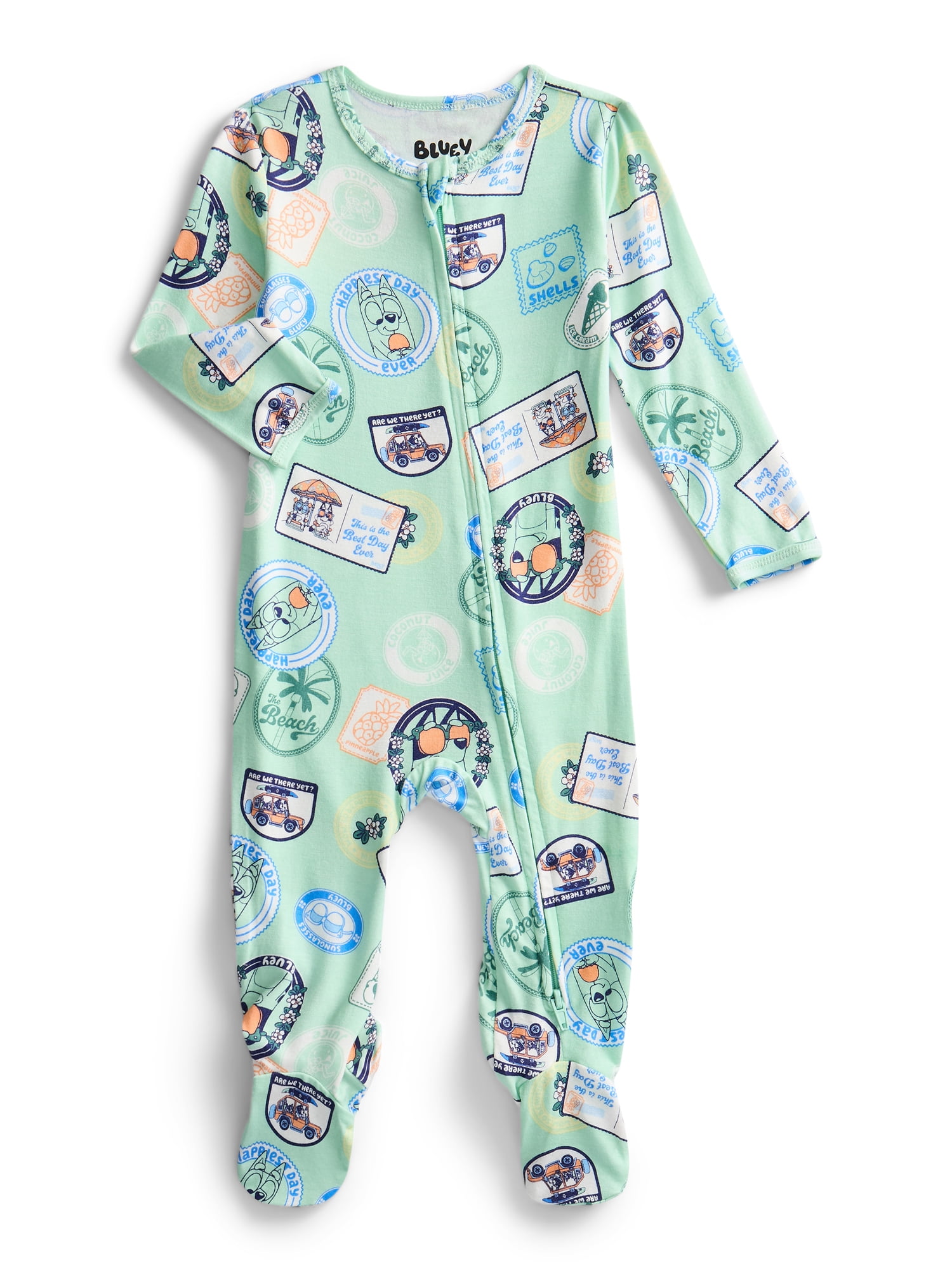 Character Baby Boys or Girls Cozy and Comfortable Viscose Two-Way Zip Footed Sleep 'N Play One-Piece Pajamas, Sizes 0M–6/9M