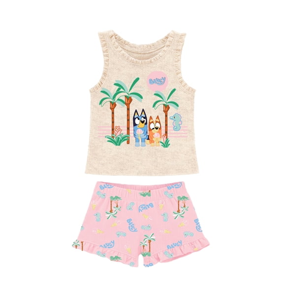 Bluey Baby Girl Short Set, Sizes 0-9 Months