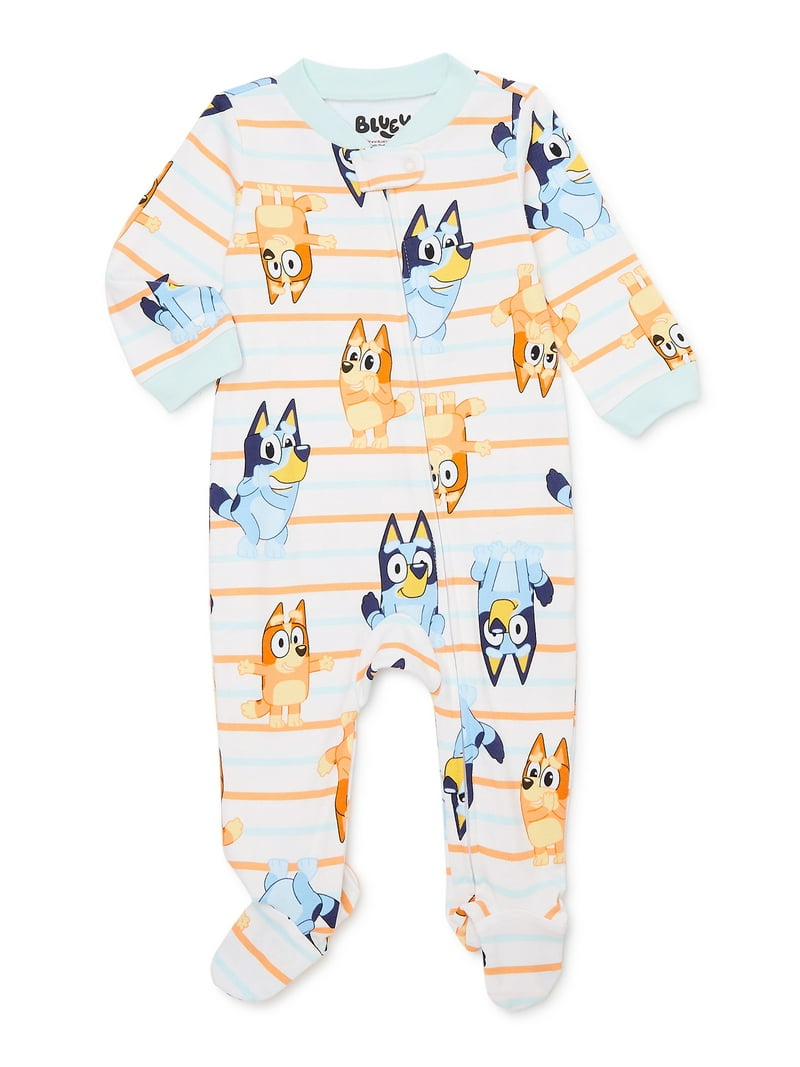 Bluey Baby One-Piece Footed Pajamas, Sizes NB-9M