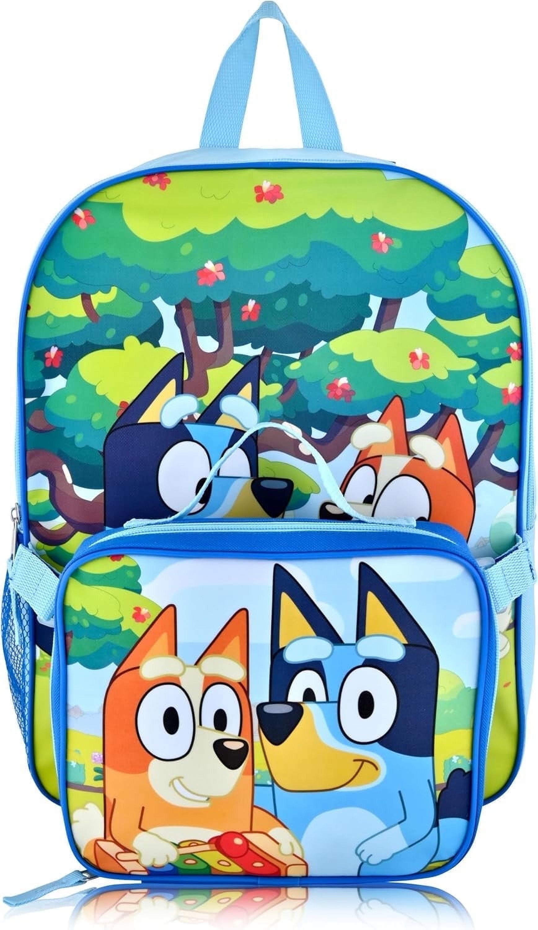 Bluey Backpack With Lunch Box for Kids | Insulated Lunch Bag Lunch Box for Boys, Girls, Toddlers | Backpack for School and Reusable Lunchbox