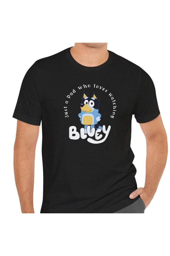 Bluey Bandit Dad Unisex Tee, Tv Show Lover Gift, Fathers Day T-Shirt, Blue Dog Fan Shirt, Proud Dad Gift, Short Sleeve Jersey Shirt Unisex S-5XL Hot Trending Shirt, Vintage Birthday Gift