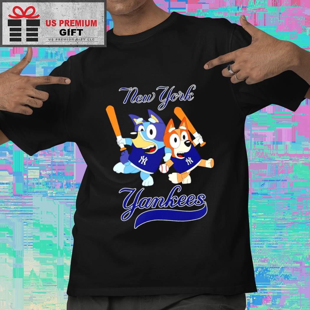 Bluey Bandit Heeler and Chilli Heeler New York baseball players shirt