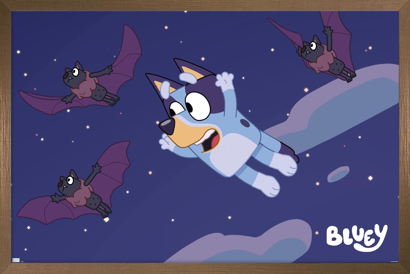 Bluey - Bats Wall Poster, 22.375" x 34", Framed