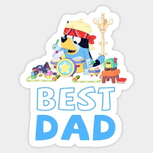 Bluey Best Dad Matching Family Sticker Bluey Stickers For Kids, Bluey ...