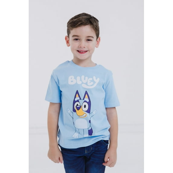 Bluey Big Boys' Short Sleeve Graphic T-Shirt Light Blue Bluey