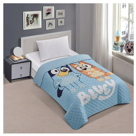 Bluey Bingo "Again" Twin Quilted Bedspread Only