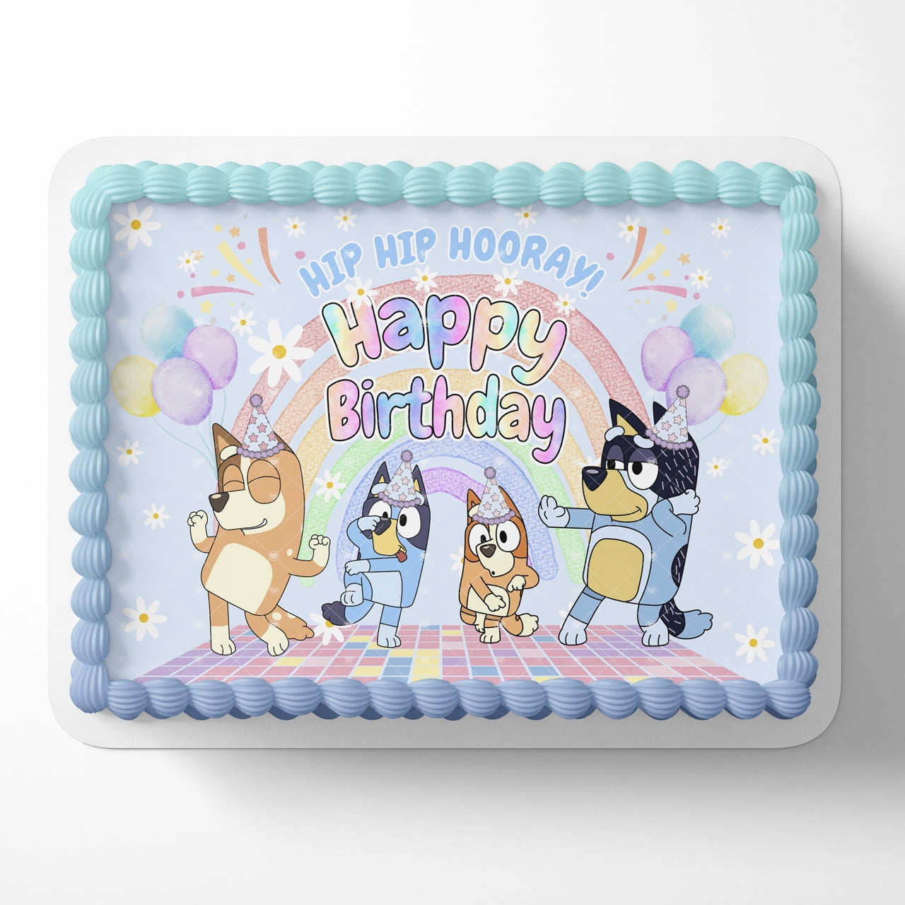 Bluey Bingo BB Edible Cake Image Topper Personalized Birthday Party 1/4 Sheet