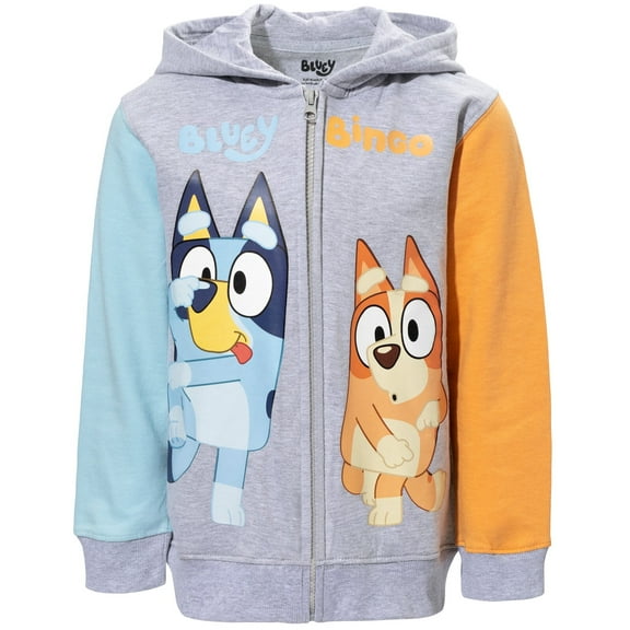 Bluey Bingo Big Boys Fleece Zip Up Hoodie Toddler to Big Kid