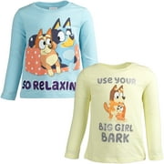 Bluey Bingo Big Girls 2 Pack Long Sleeve T-Shirts Toddler to Big Kid